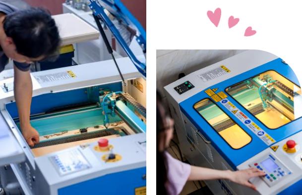 參賽學(xué)生使用雷宇激光切割機(jī)制作結(jié)構(gòu)件